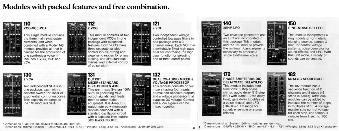 roland aira modular synthesizer system-100m