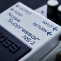 Close-up of BOSS NS-2 Noise Supressor compact pedal