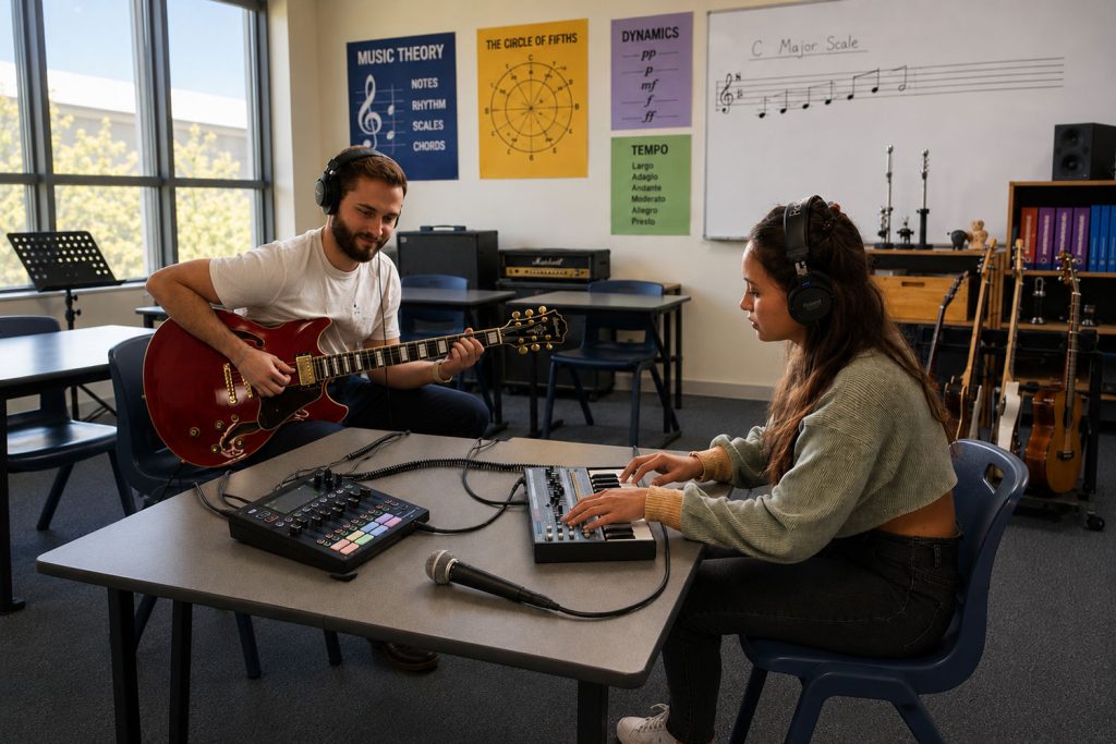 guitar and keyboard recording